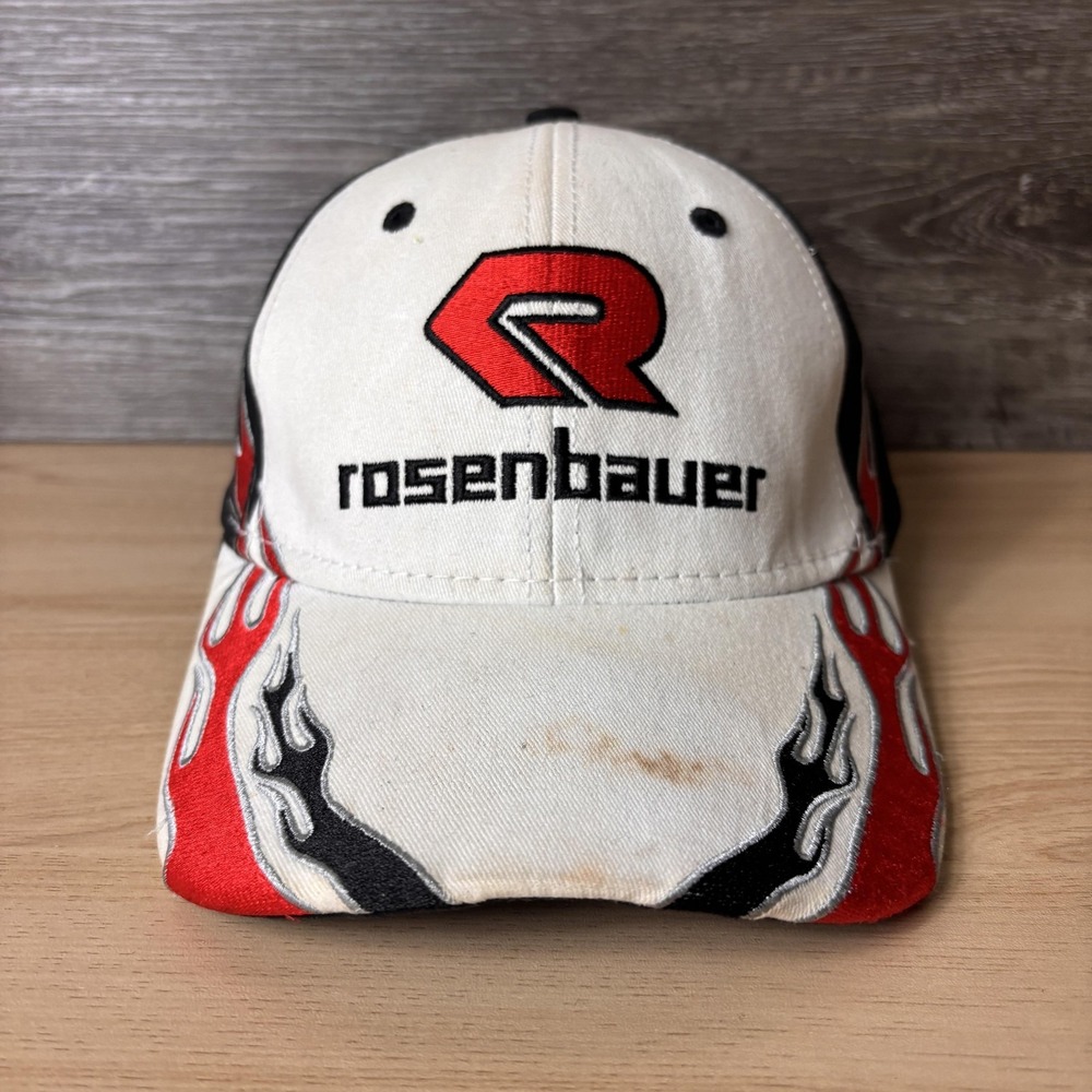 Rosenbauer Hat Cap Strap Back Black White Red Flame Embroidered Advertising Mens